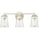 Abilene 3 Light 21.75 inch Cottage White Vanity Light Wall Light